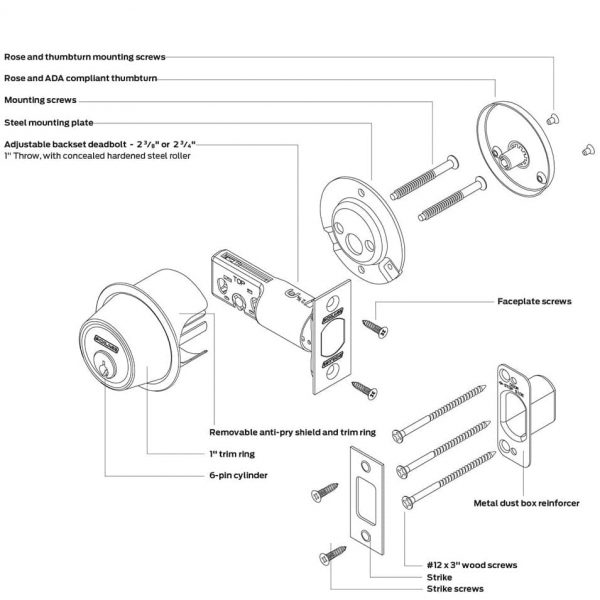 SCHLAGE BC560P x 626 SINGLE CYLINDER DEADBOLT - Image 4